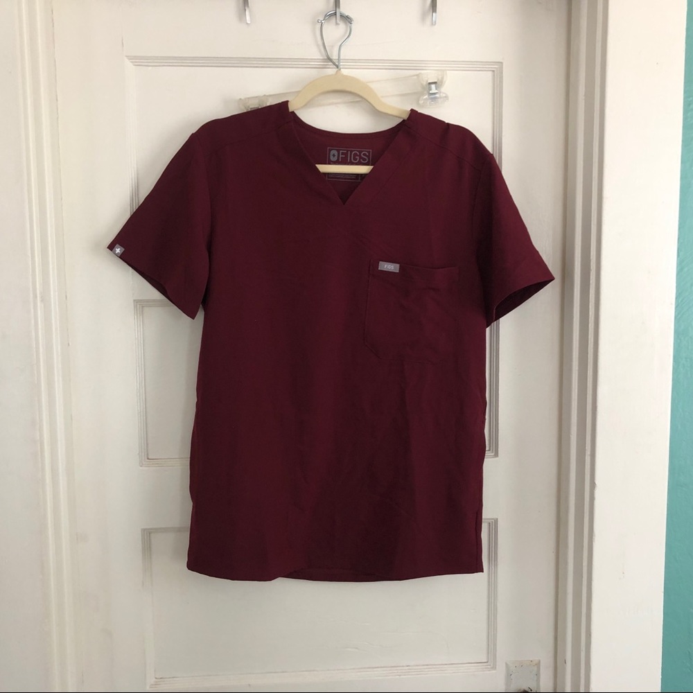 Maroon Tall men’s scrub top